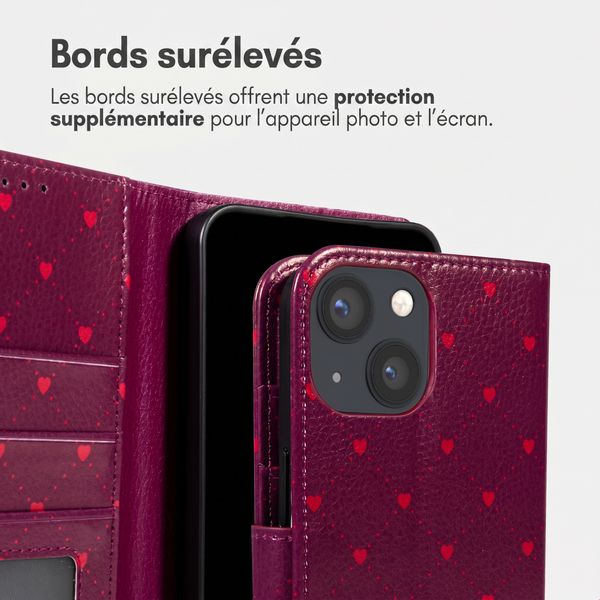 imoshion Étui de télephone portefeuille Design Apple iPhone 13 - Crush Check Coral Dust