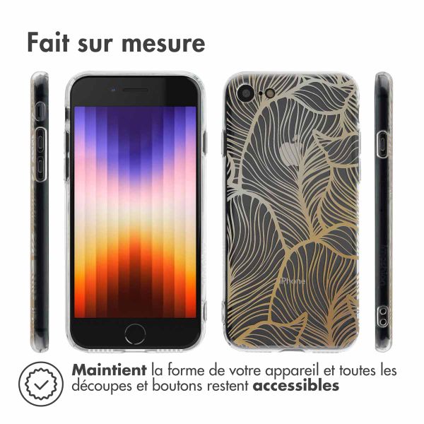 imoshion Coque Design Apple iPhone SE (2022 / 2020) / 8 / 7 - Golden Leaves Transparent