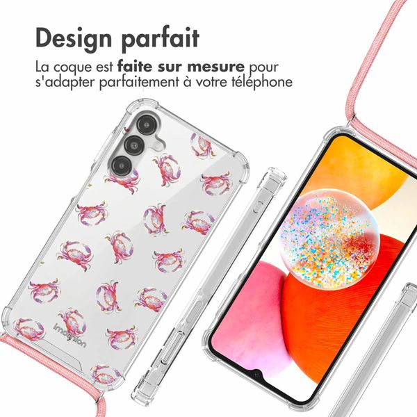 imoshion Coque Design avec cordon Samsung Galaxy A14 (5G/4G) - Crab Watercolor
