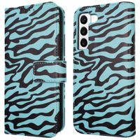 imoshion ﻿Étui de téléphone portefeuille Design Samsung Galaxy S22 - Black Blue Stripes