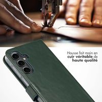 Selencia Étui de téléphone portefeuille en cuir véritable Samsung Galaxy A16 5G - Vert