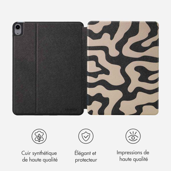 Selencia Coque tablette Vivid Apple iPad Air 11 pouces (2025) M3 / (2024) M2 / Air 5 (2022) / Air 4 (2020) - Art Wave Black