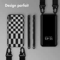 Selencia ﻿Coque design en silicone avec cordon amovible iPhone Xr - Irregular Check Black