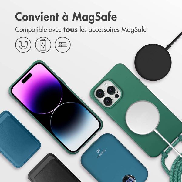 imoshion Coque arrière Color avec cordon amovible et MagSafe Apple iPhone 14 Pro Max - Vert foncé