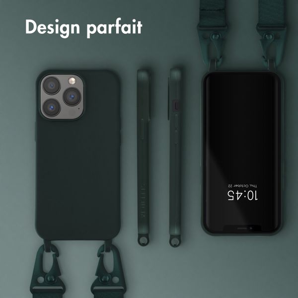 Selencia Coque silicone avec cordon amovible Apple iPhone 13 - Vert foncé