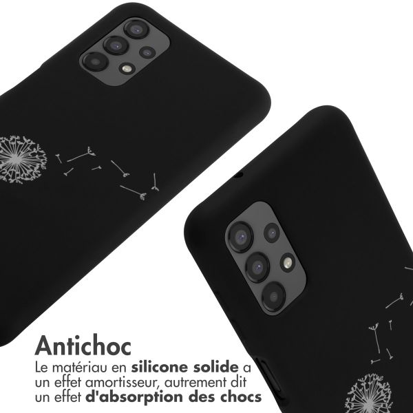 imoshion Coque design en silicone avec cordon Samsung Galaxy A13 (4G) - Dandelion Black