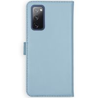 Selencia Étui portefeuille en cuir véritable Samsung Galaxy S20 FE - Air Blue