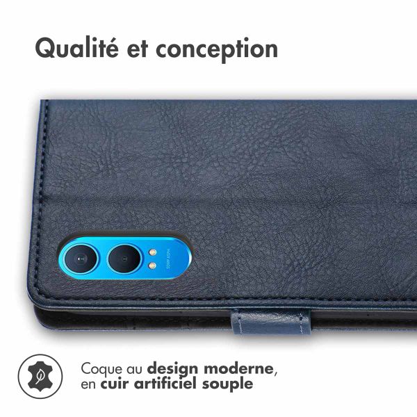 imoshion Étui de téléphone portefeuille Luxe OnePlus Nord CE 4 Lite 5G - Bleu foncé