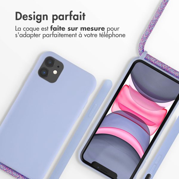imoshion Coque en silicone avec cordon Apple iPhone 11 - Violet