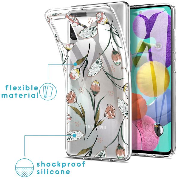 imoshion Coque Design Samsung Galaxy A51 - Fleur - Rose / Vert