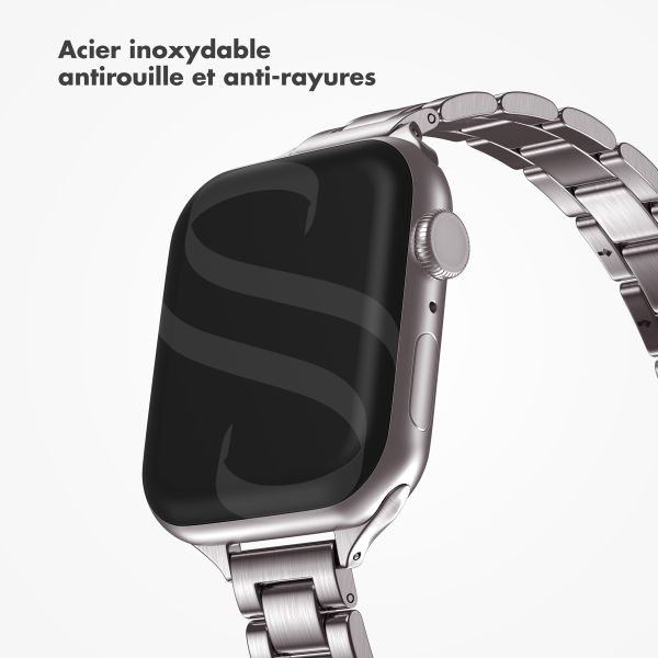Selencia Bracelet à maillons fin en acier Apple Watch Series 1 t/m 9 / SE (38/40/41 mm) | Series 10 / 11 (42 mm) - Argent