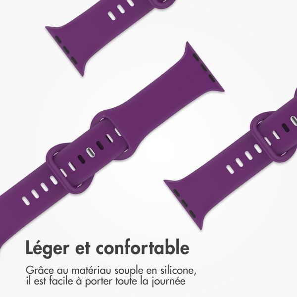 imoshion Bracelet en silicone⁺ Apple Watch Series 1 t/m 9 / SE (38/40/41 mm) | Series 10 / 11 (42 mm) - Taille S/M - Purple