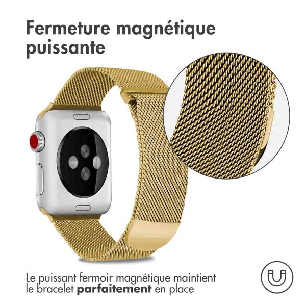 imoshion Bracelet magnétique milanais Apple Watch Series 1 - 9 / SE (38/40/41 mm) | Series 10 / 11 (42 mm) - Taille S - Doré