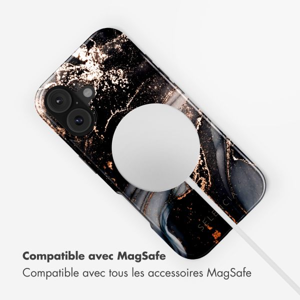 Selencia Coque arrière Vivid avec MagSafe Apple iPhone 17 - Chic Marble Black