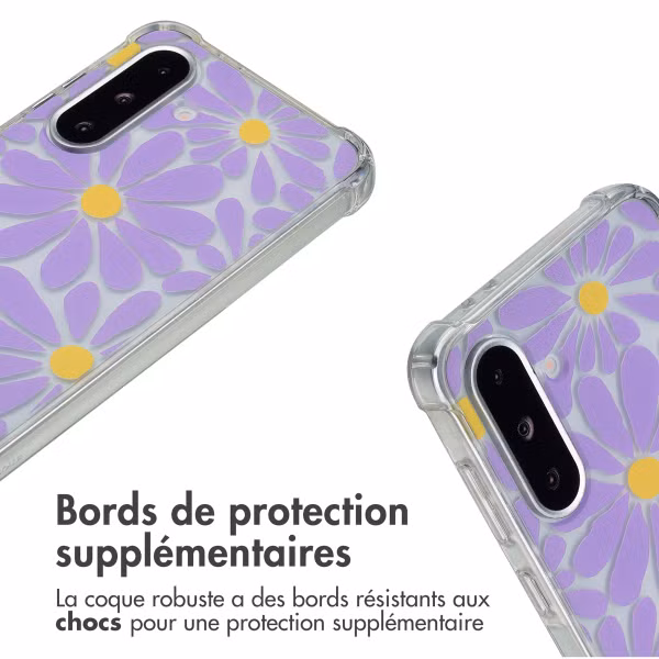 imoshion Coque Design avec cordon Samsung Galaxy A36 - Tropical Violet Flowers Connect