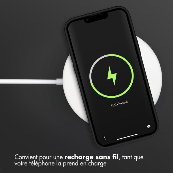 Accezz Coque Liquid Silicone Apple iPhone 12 (Pro) - Noir