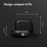 Accezz Coque en Cuir véritable Apple AirPods Pro 3 - Noir