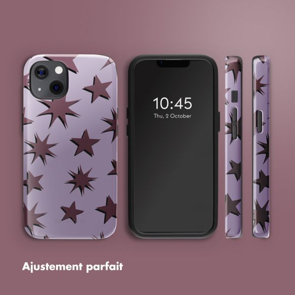 Selencia Coque arrière Vivid avec MagSafe Apple iPhone 13 - Stars Plum Lilac
