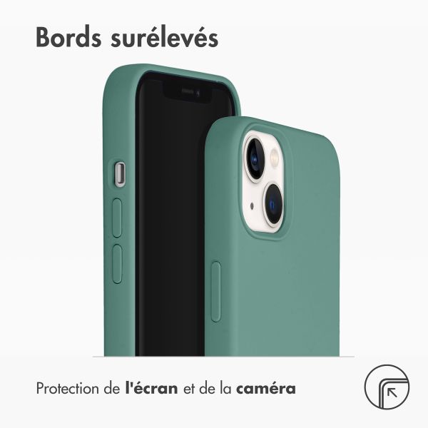 Accezz Coque Liquid Silicone iPhone 13 - Vert foncé