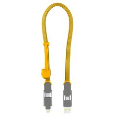 Rolling Square inCharge® XL câble de charge rapide 6-en-1 - 30 cm - Yellow