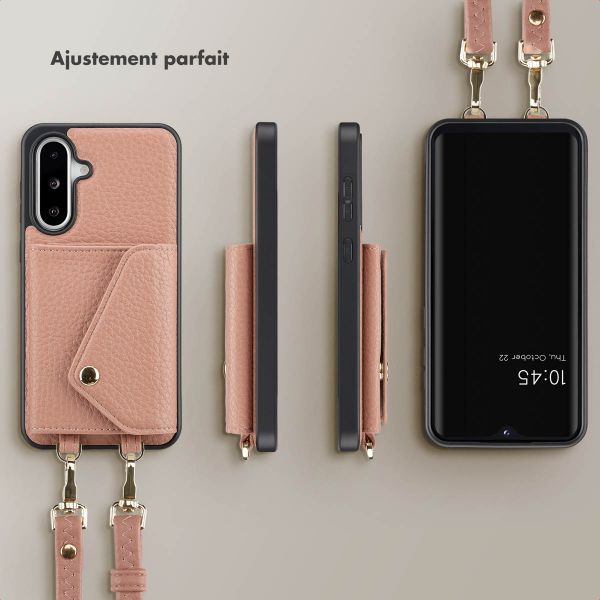 Selencia Coque à cordon avec porte-cartes enveloppe Sera Samsung Galaxy A36 / A56 - Old Pink