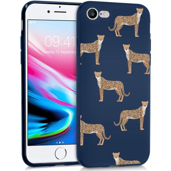 imoshion Coque Design iPhone SE (2022 / 2020) / 8 / 7 - Léopard - Bleu