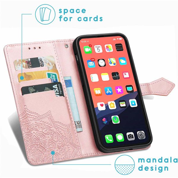 imoshion Etui de téléphone portefeuille Mandala iPhone 13 Pro - Rose or