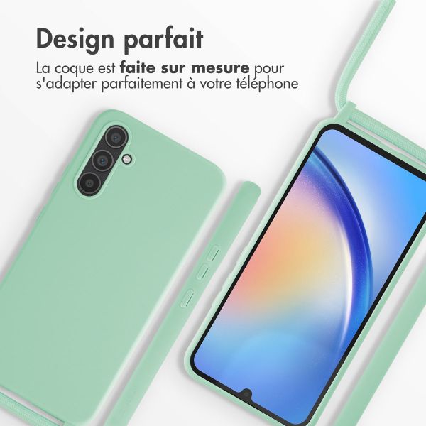 imoshion Coque en silicone avec cordon Samsung Galaxy A34 (5G) - Vert menthe