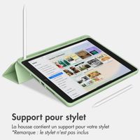 Accezz Coque tablette portefeuille Smart Silicone Apple iPad 9 (2021) 10.2 pouces / iPad 8 (2020) 10.2 pouces / iPad 7 (2019) 10.2 pouces - Vert clair