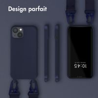 Selencia Coque silicone avec cordon amovible Apple iPhone 13 - Bleu foncé