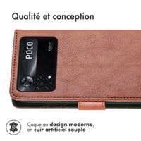 imoshion Étui de téléphone portefeuille Luxe Xiaomi Poco X4 Pro 5G - Brun