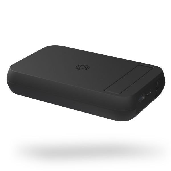 Zens Batterie externe magnétique double avec support - Compatible avec MagSafe et Qi2 - 4.000 mAh - Noir