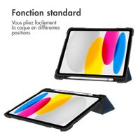 Accezz Coque tablette Rugged Trifold Apple iPad 11 (2025) 11 pouces A16 / iPad 10 (2022) 10.9 pouces - Bleu foncé