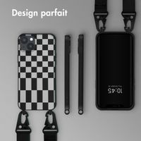 Selencia Coque design en silicone avec cordon amovible Apple iPhone 14 Plus - Irregular Check Black