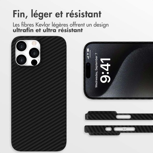 Accezz Coque Kevlar MagSafe Apple iPhone 15 Pro Max - Noir
