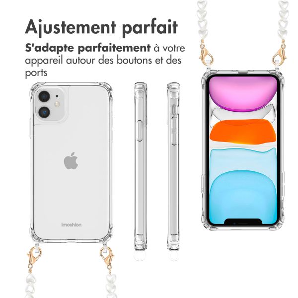 imoshion Coque avec dragonne + bracelet Apple iPhone 11 - Perles Cœurs