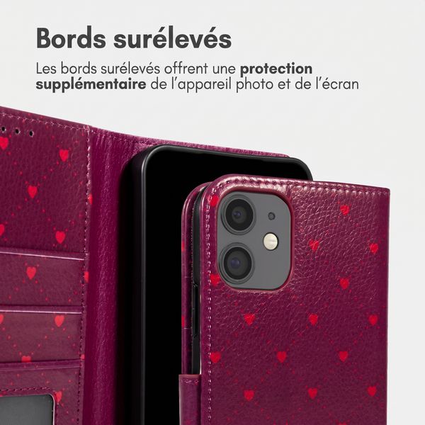 imoshion Étui de télephone portefeuille Design Apple iPhone 12 (Pro) - Crush Check Coral Dust