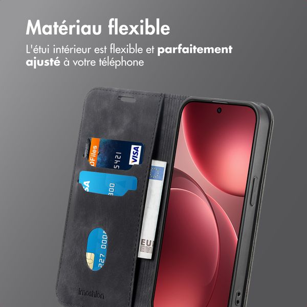 imoshion Étui de téléphone portefeuille Slim Oppo Find X9 - Noir