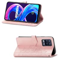 imoshion Etui de téléphone portefeuille Mandala Realme 8 (Pro) - Rose Dorée