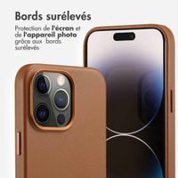 Accezz Coque arrière en cuir avec MagSafe Apple iPhone 14 Pro Max - Sienna Brown