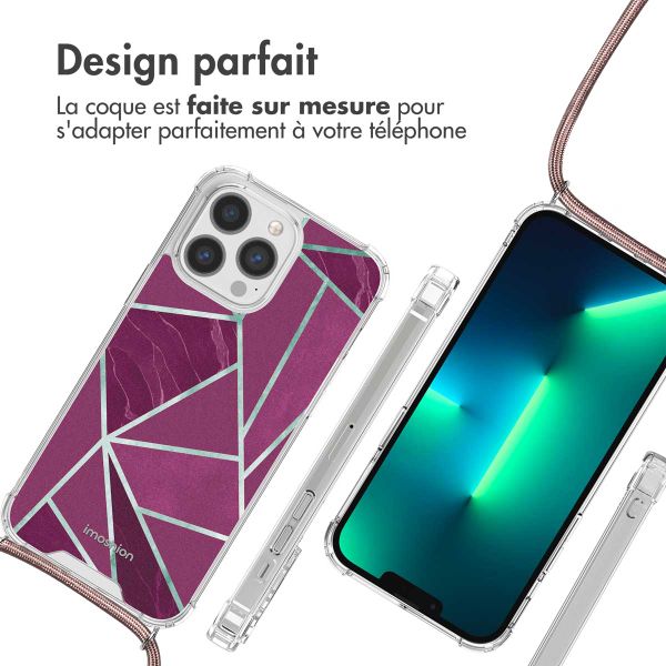 imoshion Coque Design avec cordon iPhone 13 Pro - Bordeaux Graphic