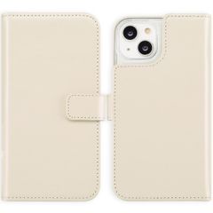 Selencia Étui de téléphone portefeuille en cuir véritable iPhone 14 - Greige