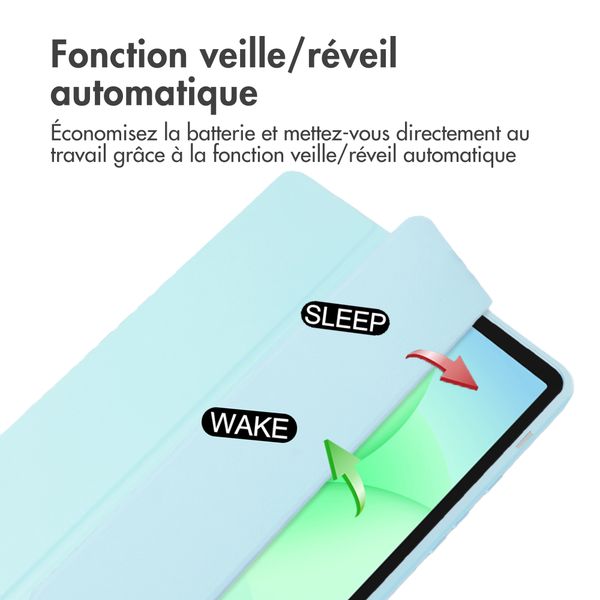 imoshion Coque tablette rigide Trifold Samsung Galaxy Tab A11 Plus - Bleu clair