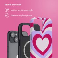 Selencia Coque arrière Vivid avec MagSafe Apple iPhone 14 - Double Hearts Rubine Red Lilac