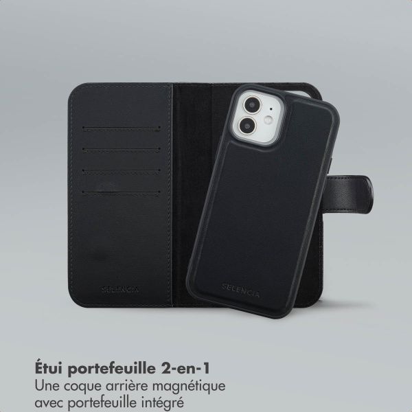 Selencia Étui portefeuille amovible Olyn avec MagSafe Apple iPhone 12 (Pro) - Noir