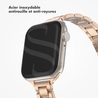 Selencia Bracelet à maillons fin en acier Apple Watch Series 1 á 9 / SE (38/40/41 mm) | Series 10 (42 mm) - Or rose