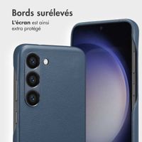 Accezz Étui de télephone portefeuille en cuir 2-en-1 avec MagSafe Samsung Galaxy S23 - Nightfall Blue