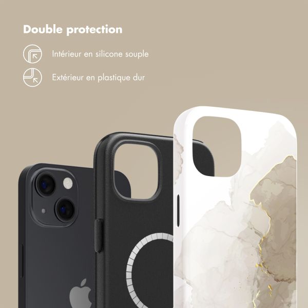 Selencia Coque arrière Vivid avec MagSafe Apple iPhone 13 - Marble Light Brown