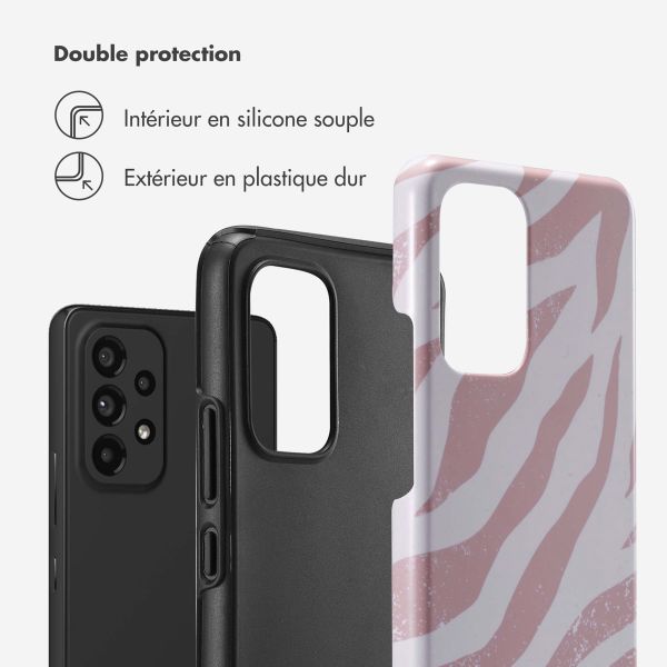 Selencia Coque arrière Vivid Samsung Galaxy A53 - Colorful Zebra Old Pink