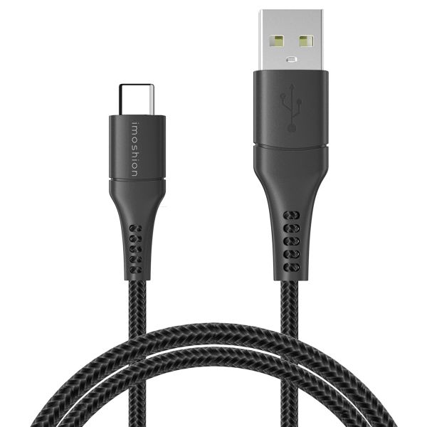 imoshion Braided USB-C vers câble USB - 2 mètre  - Noir